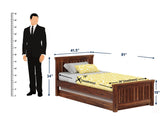 Trinity Solid Sheesham Wood Trundle Bed (Natural Finish)